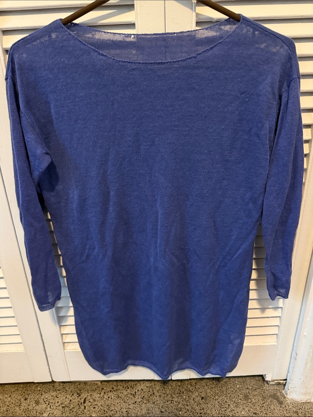 Tori Richard Blue Boatneck Knit Top